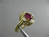 ESTATE WIDE 1.88CT DIAMOND EXTRA FACET RUBY 14K YELLOW GOLD OVAL ENGAGEMENT RING