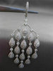 ESTATE LARGE 3.32CT DIAMOND 14KT WHITE GOLD FLOATING CHANDELIER DROP EARRINGS