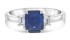 2.02CT DIAMOND & AAA SAPPHIRE PLATINUM EMERALD CUT & TRAPEZOID ENGAGEMENT RING