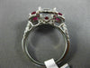 ESTATE LARGE 3.30CT DIAMOND & AAA RUBY 14K WHITE GOLD 3D CLASSIC ENGAGEMENT RING