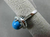 ESTATE 10.46CT DIAMOND & AAA TURQUOISE 14KT WHITE GOLD PAVE HALO OVAL RING 20563