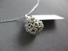 ESTATE .32CT DIAMOND 14KT WHITE GOLD FILIGREE CIRCULAR BALL FLOATING FUN PENDANT