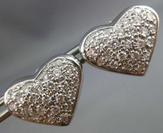 ESTATE 1.70CT DIAMOND 14KT WHITE GOLD 3D PAVE HEART SHAPE LOVE EARRINGS #21492