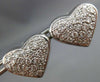 ESTATE 1.70CT DIAMOND 14KT WHITE GOLD 3D PAVE HEART SHAPE LOVE EARRINGS #21492