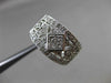 ESTATE LARGE 1.0CT DIAMOND 18K WHITE GOLD PRINCESS CUT OPEN FILIGREE RING #20460