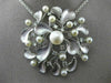 ESTATE LARGE .65CT DIAMOND & AAA SOUTH SEA PEARL 14KT WHITE GOLD FLOWER NECKLACE