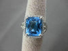 ESTATE 6.43CTW DIAMOND & AAA EXTRA FACET BLUE TOPAZ 14KT WHITE GOLD HALO RING