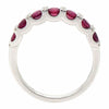 ESTATE .96CT DIAMOND & AAA RUBY 18KT WHITE GOLD SPLIT CHANNEL ANNIVERSARY RING