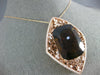 EXTRA LARGE 73.47CT DIAMOND & AAA SMOKY TOPAZ 18K ROSE GOLD 3D FILIGREE PENDANT