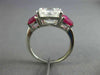 ESTATE LARGE GIA 6.28CT DIAMOND & AAA RUBY 18KT WHITE GOLD 3D ENGAGEMENT RING