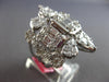 ESTATE EXTRA LARGE 2.12CT DIAMOND 18KT WHITE GOLD MULTI SHAPE SQUARE FLORAL RING