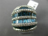 ESTATE MASSIVE 5.05CT ROUND & BAGUETTE WHITE & BLUE DIAMOND 14KT WHITE GOLD RING