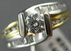 ESTATE 1.0CT DIAMOND 14KT WHITE & YELLOW GOLD 3D TENSION ENGAGEMENT RING #20076