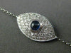 ESTATE WIDE .82CT DIAMOND & AAA SAPPHIRE 18K WHITE GOLD EVIL EYE LUCKY BRACELET