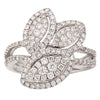 ESTATE LARGE .80CT DIAMOND 18KT WHITE GOLD 3D MULTI LEAF MARQUISE FUN LOVE RING
