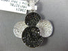 ESTATE LARGE 1.39CT WHITE & BLACK DIAMOND 18KT WHITE GOLD 3D FLOWER LOVE PENDANT