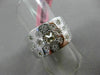 ESTATE WIDE .52CT WHITE & FANCY YELLOW DIAMOND 18KT WHITE GOLD FLOWER LOVE RING