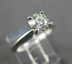ANTIQUE WIDE .63CT OLD MINE DIAMOND PLATINUM SOLITAIRE ENGAGEMENT RING #19260