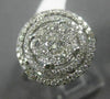 ESTATE WIDE .82CT DIAMOND 14K WHITE GOLD 3D ROUND HALO SOLITAIRE ENGAGEMENT RING