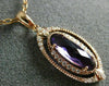 ESTATE 1.15CT DIAMOND & AAA AMETHYST 14KT ROSE GOLD 3D OVAL FILIGREE PENDANT