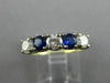 ESTATE 1.15CT DIAMOND SAPPHIRE 14KT 2 TONE GOLD WEDDING ANNIVERSARY RING #25467