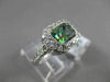 ESTATE 1.42CT DIAMOND & AAA MYSTIC TOPAZ 14KT WHITE GOLD EMERALD CUT HALO RING
