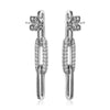 1.40CT DIAMOND 18KT WHITE GOLD OPEN OVAL 3 LINK CRISS CROSS FUN HANGING EARRINGS