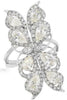 ESTATE EXTRA LARGE 3.10CT DIAMOND 18KT WHITE GOLD 3D MULTI BUTTERFLY LOVE RING