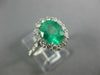 2.80CT DIAMOND & AAA EMERALD 18K WHITE GOLD 3D OVAL HALO CLASSIC ENGAGEMENT RING