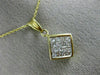 ESTATE .70CT PRINCESS CUT DIAMOND 14K YELLOW GOLD INVISIBLE SQUARE PENDANT#21142