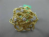 ESTATE EXTRA LARGE .23CT DIAMOND 18KT TWO TONE GOLD 3D HANDCRAFTED FLOWER RING