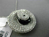 ESTATE LARGE 1.34CT DIAMOND & ONYX 18KT WHITE GOLD SWIRL SHELL FLOATING PENDANT