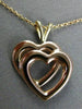 ESTATE 14KT YELLOW & ROSE GOLD CLASSIC DOUBLE HEART LOVE FLOATING PENDANT #25603