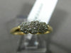 ESTATE .25CT DIAMOND 14KT WHITE & YELLOW GOLD 3 FLOWER PROMISE FRIENDSHIP RING