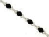 ESTATE .45CT DIAMOND & AAA BLACK ONYX 14KT WHITE GOLD 3D X LOVE TENNIS BRACELET