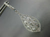 1.80CT DIAMOND 18KT WHITE GOLD TEAR DROP FILIGREE CRISS CROSS HANGING EARRINGS