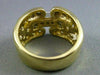 ESTATE LARGE .90CT DIAMOND 14KT 2 TONE GOLD ETOILE CHANNEL COCKTAIL RING #7287