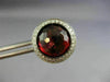 ESTATE LARGE 6.10CT DIAMOND & AAA GARNET 18KT WHITE GOLD HALO SCREWBACK EARRINGS