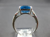 3.56CT DIAMOND & AAA BLUE TOPAZ 14KT WHITE GOLD 3D CUSHION & ROUND INFINITY RING
