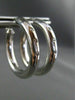 ESTATE LARGE .12CT DIAMOND 14KT WHITE GOLD PAST PRESENT FUTURE HOOP EARRINGS