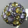 ESTATE MASSIVE 11.0CT DIAMOND & AAA MULTI COLOR GEM 14KT BLACK GOLD 3D FUN RING