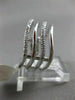 ESTATE WIDE .38CT DIAMOND 14K WHITE GOLD MULTI ROW MULTI WAVE SEMI ETERNITY RING