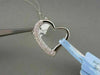ESTATE .58CT DIAMOND 14KT WHITE GOLD OPEN MICRO PAVE HEART PENDANT & CHAIN