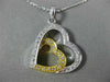 ESTATE .33CT DIAMOND 18K 2TONE GOLD CLASSIC DOUBLE HEART FLOATING PENDANT #14408