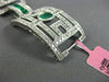 ESTATE WIDE 15.75CT DIAMOND & AAA EMERALD 18KT WHITE GOLD SQUARE TENNIS BRACELET