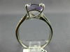 ESTATE 3.22CT DIAMOND & AAA AMETHYST 14KT WHITE GOLD CUSHION CUT SOLITAIRE RING
