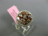 ESTATE GIA 1.86CT MULTI COLOR DIAMONDS 18K 2 TONE GOLD HEART & LOVE CLUSTER RING