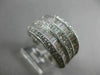 ESTATE WIDE 2.96CT MULTI SHAPE DIAMOND 18KT WHITE GOLD MILGRAIN ANNIVERSARY RING