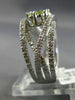 WIDE 1.30CT WHITE & FANCY YELLOW DIAMOND 18KT WHITE GOLD CRISS CROSS FLOWER RING