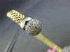 ESTATE 1.50CT DIAMOND 14KT TWO TONE GOLD PAVE MESH FLEXIBLE LOVE BANGLE BRACELET